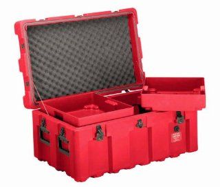 Loadmaster Footlocker Storage Trunk w/Wheels, Removable Trays, ECS Case, Red Sports & Outdoors