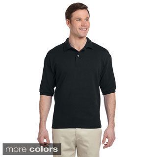 Jerzees Jerzees Mens 50/50 Pique Sport Shirt With Spotshield Black Size S