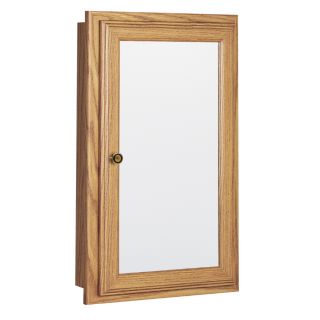 Style Selections 25.75 in H x 15.75 in W Oak Particleboard Recessed Medicine Cabinet