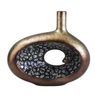Minerale 14 inch Black/ Gold Decorative Vase
