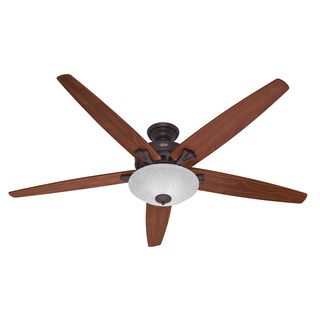 Hunter 70 inch Stockbridge New Bronze Fan With Five Walnut/ Medium Oak Blades