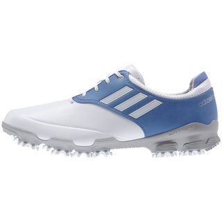 Adidas Mens Adizero Tour White/ Columbia Blue Golf Shoes