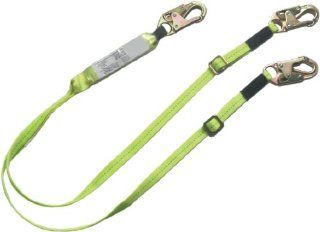 Fall Safe FS561 AJ X treme Polyester Adjustable Shock Absorbing Lanyard with Double Locking Snaps Dual Leg, 6 Feet Length   Fall Arrest Restraint Ropes And Lanyards  