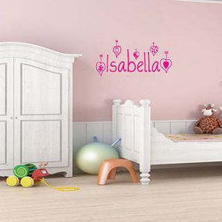 personalised girl's wall sticker with hearts by almo wall art