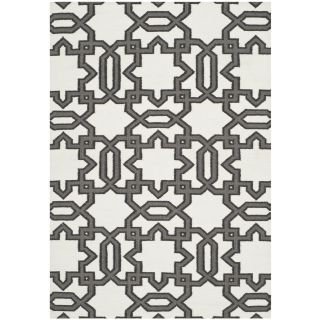 Safavieh Handwoven Gray lattice Moroccan Dhurrie Ivory Wool Rug (3 X 5)