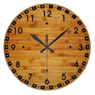 Bamboo Butcher Block Clock