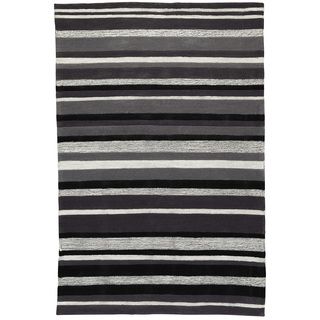 Sands Trio Lux Stripe Grey Area Rug (5 X 76)