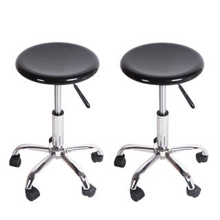 Adeco Black Barstool Upholstery Chairs (set Of 2)
