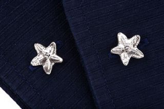 silver starfish cufflinks by simon kemp jewellers