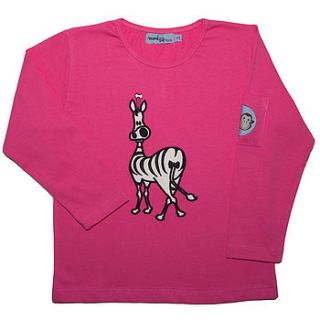 organic long sleeve tee with zara the zebra by monkey + bob