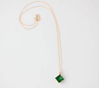 emerald green pendant necklace by beadin' nora