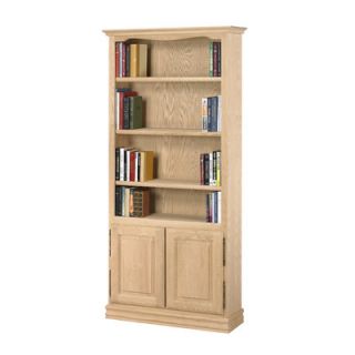 A&E Wood Designs Americana 84 Bookcase 3684AMERW/DOORS Finish Light