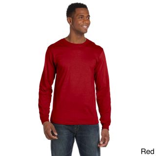 Anvil Anvil Mens Ringspun Long Sleeve T shirt Red Size XXL