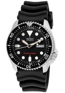 Seiko SKX007K1  Watches,Mens Automatic Black Dial Black Polyurethane, Casual Seiko Automatic Watches