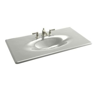 KOHLER Iron/Impressions 43.625 in W x 22.25 in D Sea Salt Cast Iron Integral Single Sink Bathroom Vanity Top
