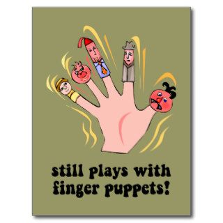 Funny puppets post card