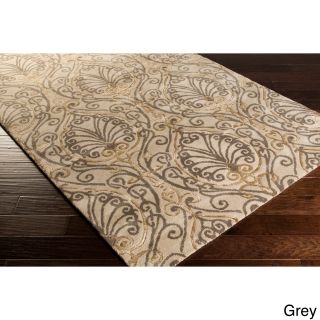 Surya Candice Olson Modern Classics Hand tufted Contemporary Ivory Floral Rug (8 X 11) Grey Size 8 x 11