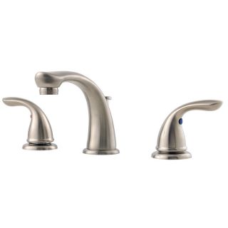 Pfister Pfirst Brushed Nickel 2 Handle Widespread Bathroom Sink Faucet (Drain Included)