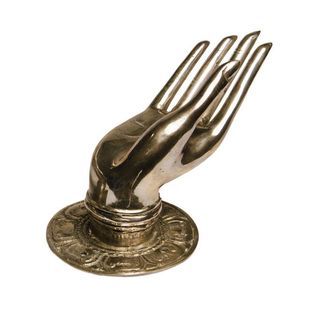 3.1 inch Silvertone Open Buddha Hand Sculpture