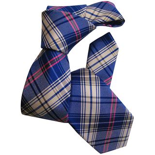 Dmitry Boys Blue Classic patterned Italian Silk Woven Tie
