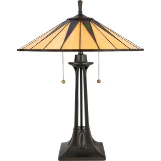 Tiffany style Gotham 2 light Vintage Bronze Table Lamp