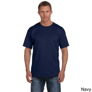Fruit Of The Loom Fruit Of The Loom Mens Heavyweight Cotton Chest Pocket T shirt Navy Size XXL
