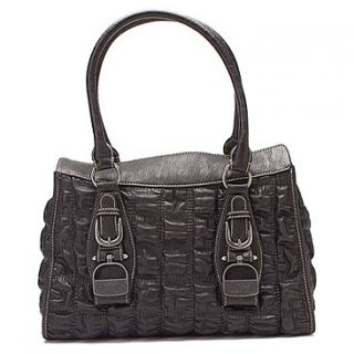 Jessica Simpson Decked Out Satchel  Women's   Black Quilted Ruched