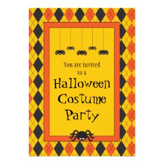 Halloween Costume Party Argyle Invitations