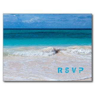 Ocean and Sand Beach Wedding Reply Postcard Postcards
