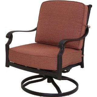 Darlee St. Cruz Cast Aluminum Deep Seating Patio Swivel Rocker Lounge Chair   Antique Bronze  Patio, Lawn & Garden