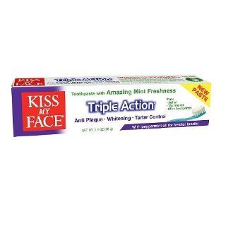 Kiss My Face Triple Action Fluoride Free Toothpaste, Amazing Mint Freshness 3.4 oz (96.39 g) Health & Personal Care