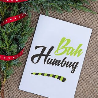 'bah humbug' greeting card by claire close