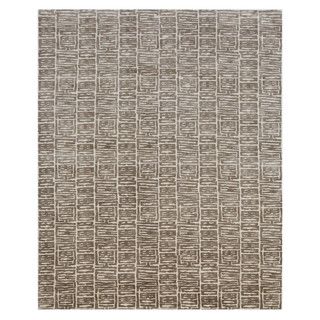 Hand knotted Ivory Abstract Pattern Wool Rug (8 X 10)