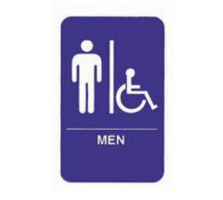 Tablecraft 6 x 9 in Sign, Men / Accessible, Handicapped Symbol, Blue and White