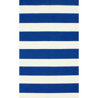 Nuloom Handmade Modern Stripes Blue Wool Rug (5 X 8)