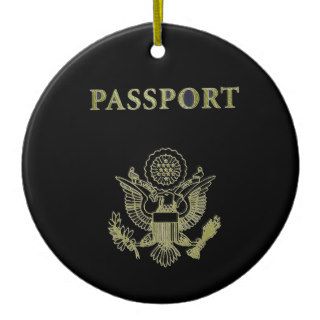 US Passport Cover Christmas Tree Ornament
