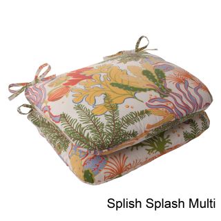Pillow Perfect Splish Splash Outdoor Rounded Seat Cushions (set Of 2)