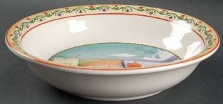 Barnyard Coupe Soup Bowl, Fine China Dinnerware   Farm Scenes And Animals, Flowe