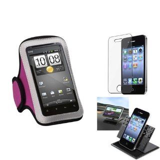 eForCity Film + Holder + Pink Sports Running Armband Case compatible with Apple® iPhone® 4 4G Cell Phones & Accessories