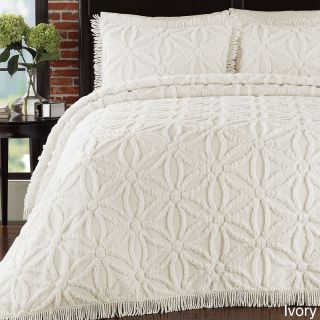 Lamont Home Arianna Chenille 3 piece Bedspread Set Off White Size Twin
