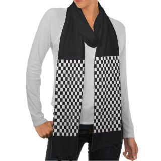 Checkered Black and White Pattern Scarf Wraps