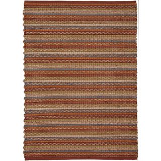 Handwoven Naturals Stripe Pattern Warm Multicolor Rug (2 X 3)