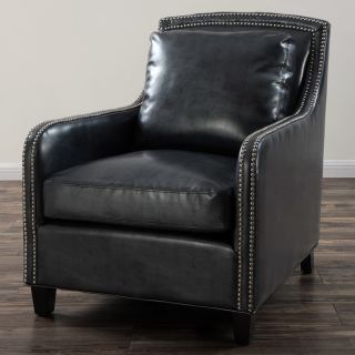 Greenwich Graphite Metallic Leather Club Chair