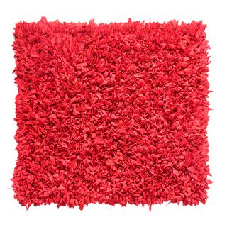 Hand knotted Jersey Red Cotton Shag Rug (2 X 3)
