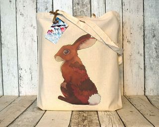 bunny rabbit cotton tote bag by ceridwen hazelchild design