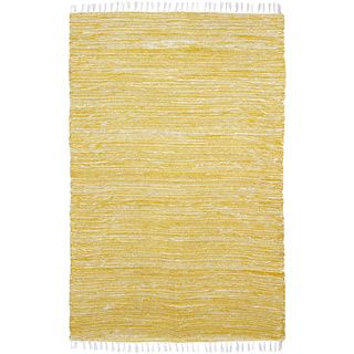 Yellow Reversible Chenille Flat Weave Area Rug (4 X 6)