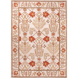 Hand tufted Transitional Oriental Pattern Ivory Rug (2 X 3)