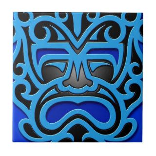 Blue Aztec Mask Tile