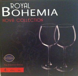 Royal Bohemia Nova Collection Set of 4 Wine Glasses Nova570 Kitchen & Dining
