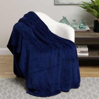 Plazatex Solid Microplush Blanket Blue Size Twin